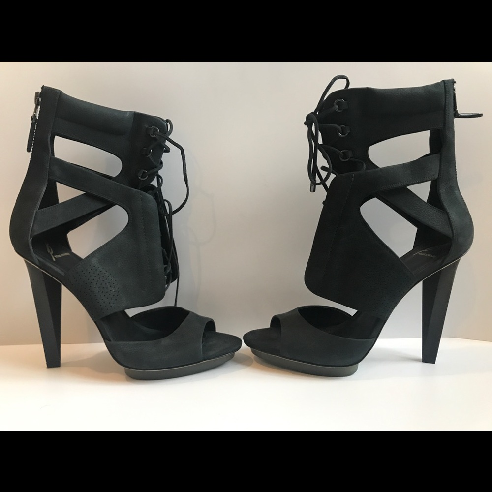 B Brian Atwood Lace Up Booties